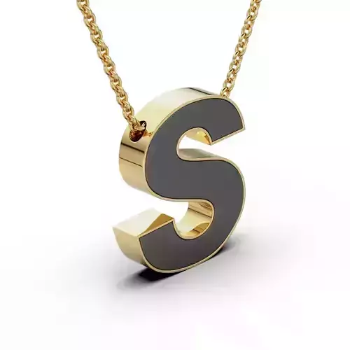 Pendant-Necklace Enamel The letter S
