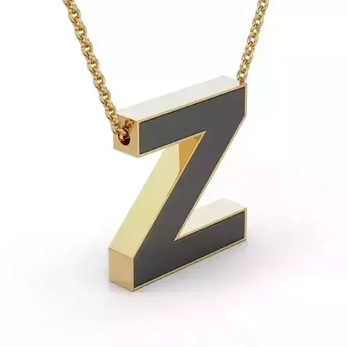 Pendant-Necklace Enamel The letter Z