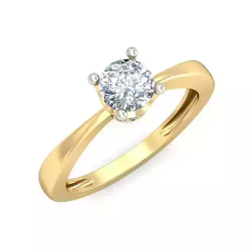 Yellow gold diamond ring-VJR49 3D print model