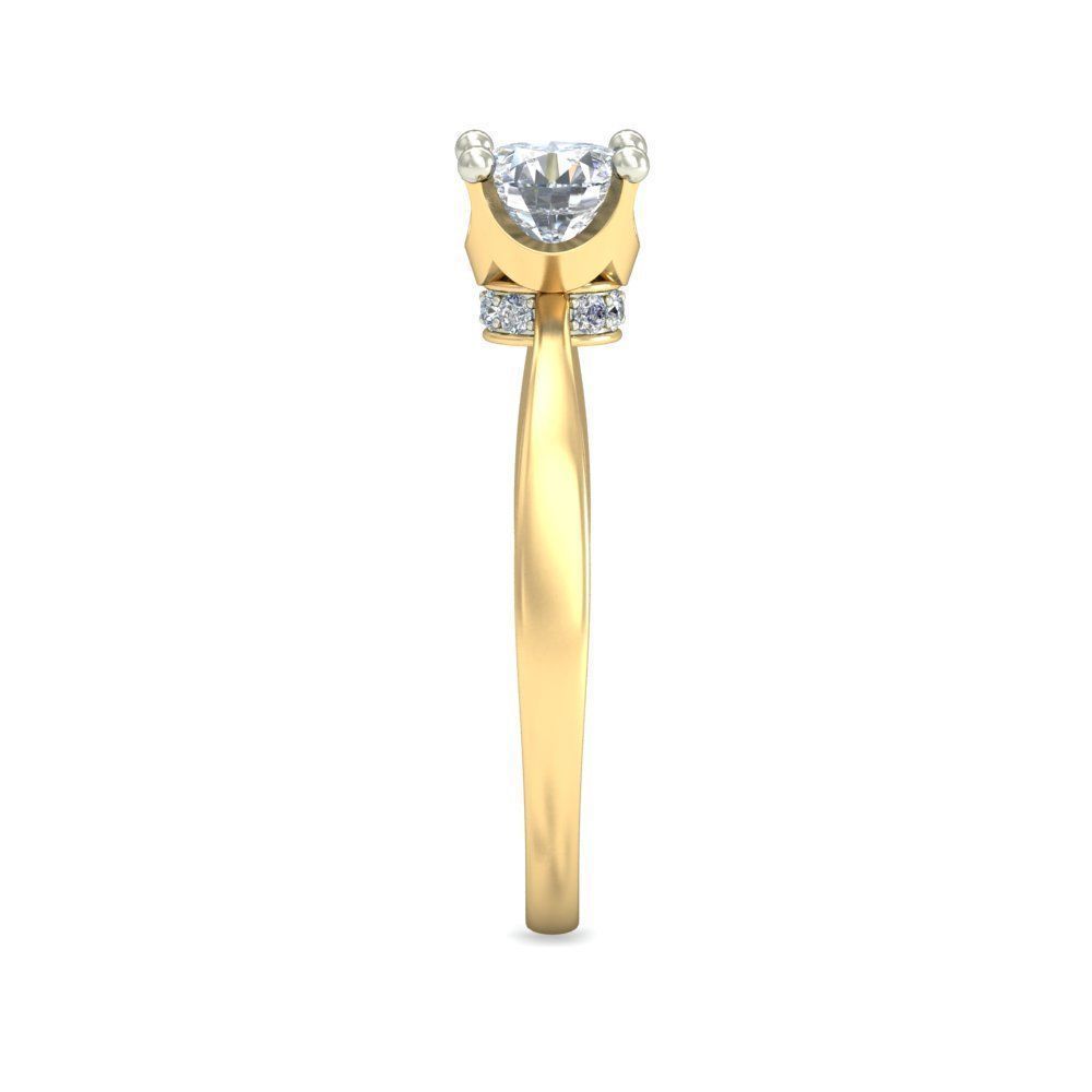 Yellow gold diamond ring-VJR49 3D print model_2