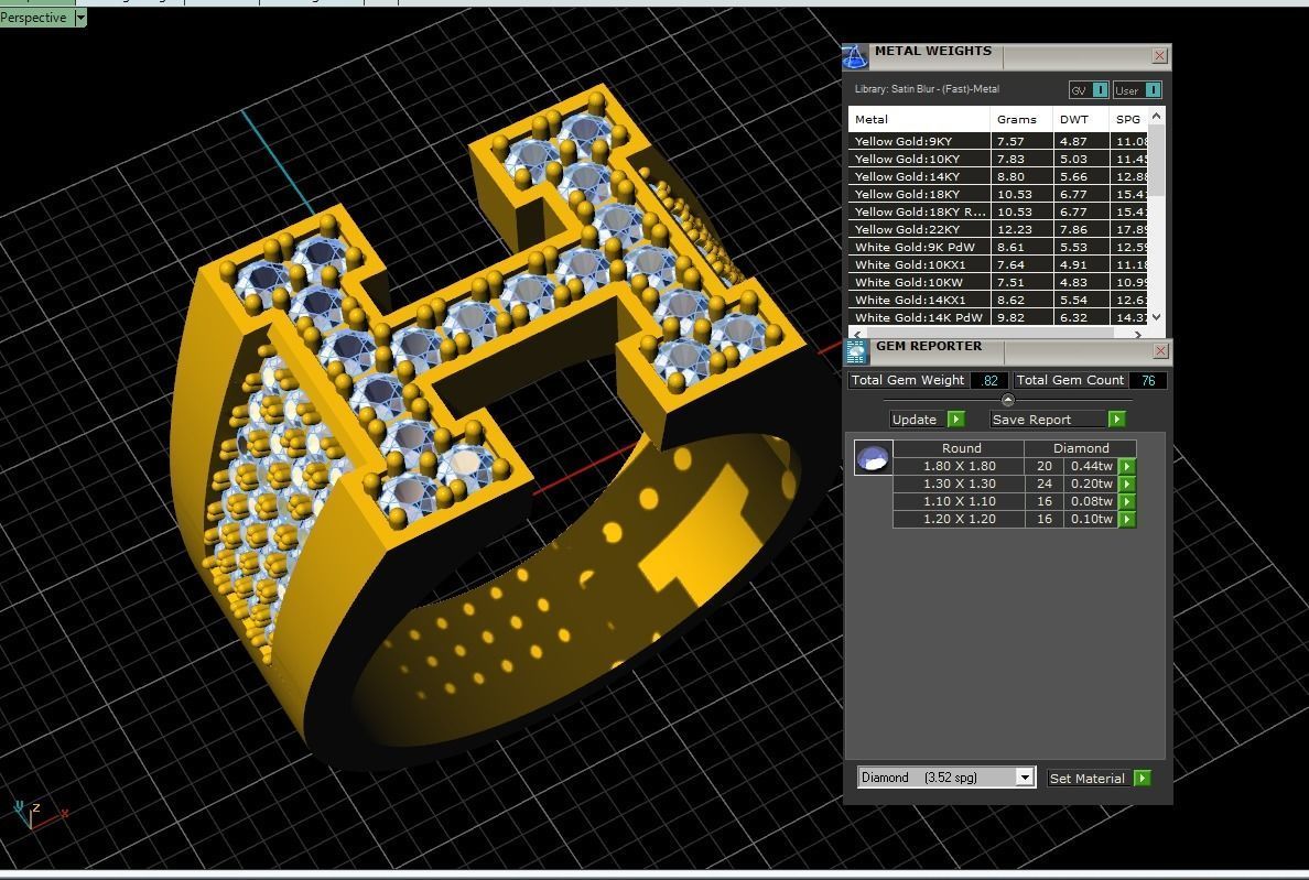 Ring H 3D print model_4