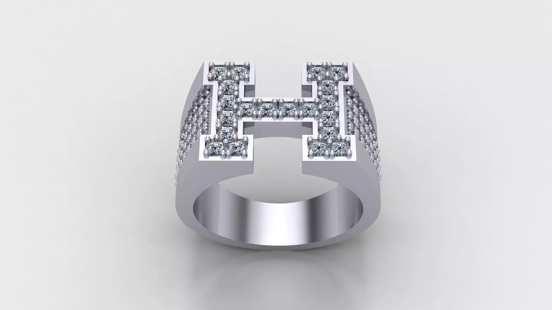 Ring H 3D print model_0