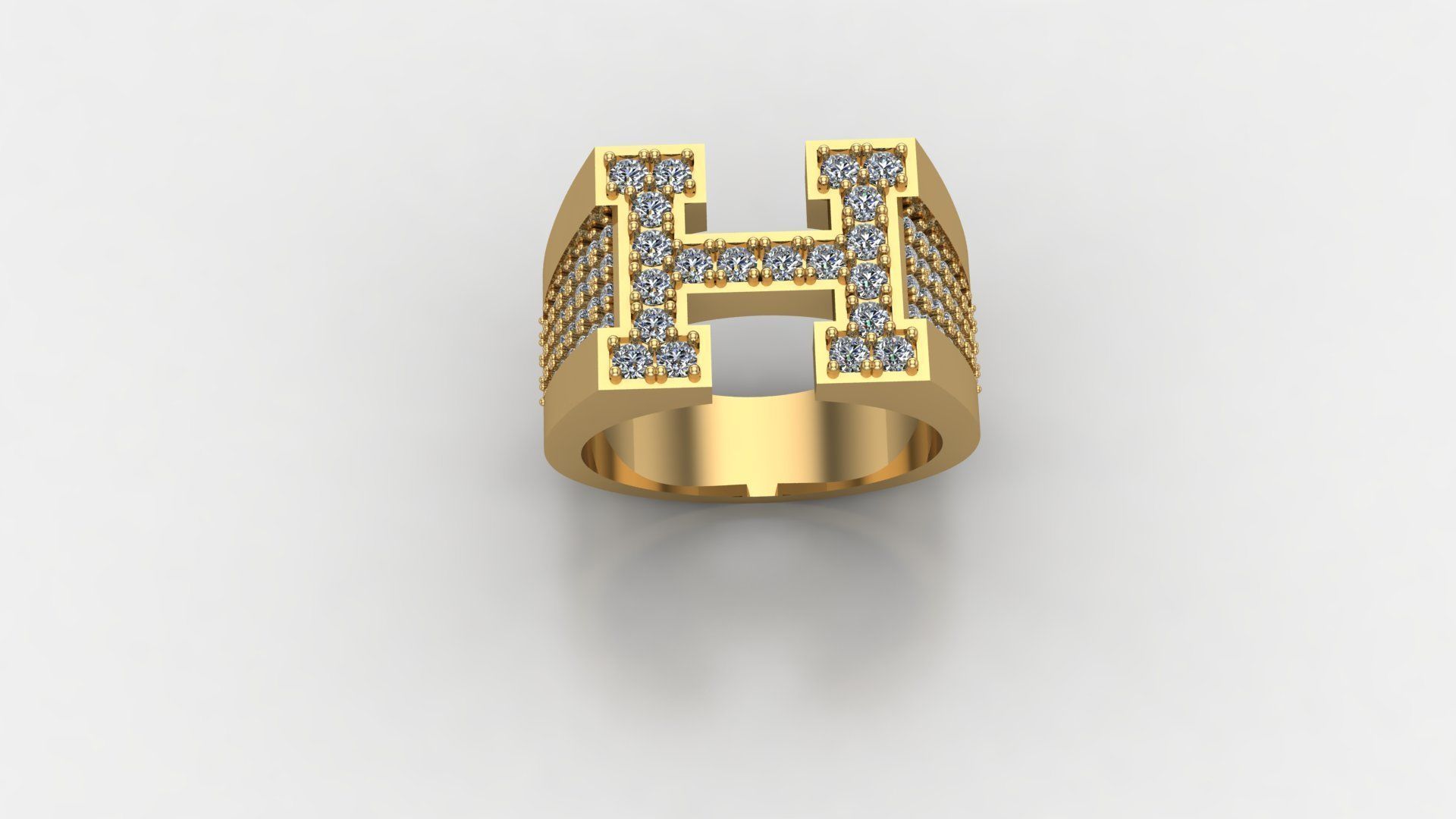 Ring H 3D print model_2