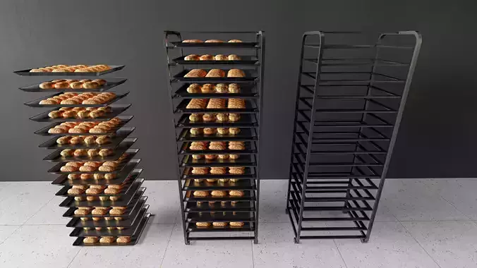 Bakery tray trolly