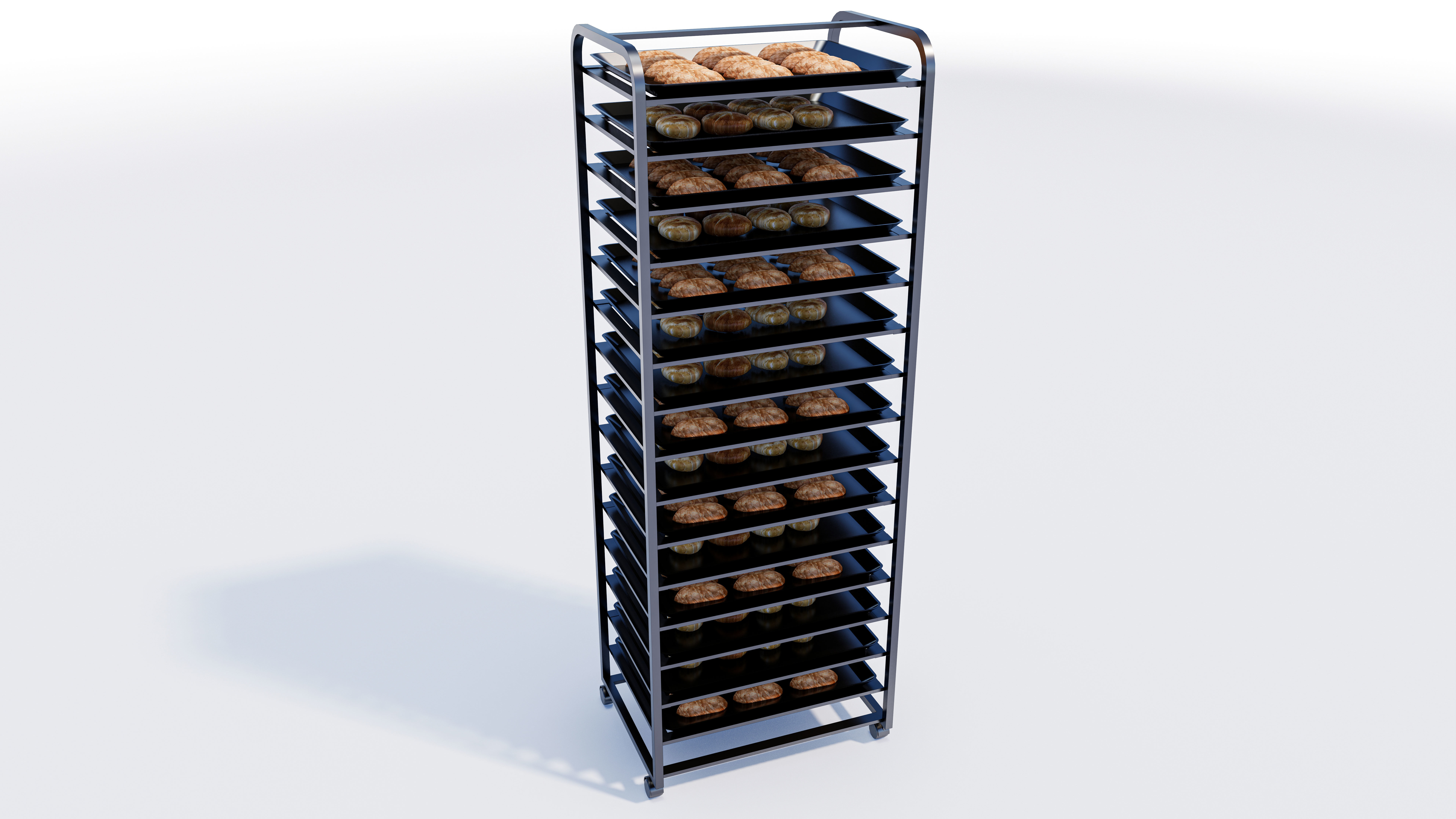 Bakery tray trolly 3D model_5