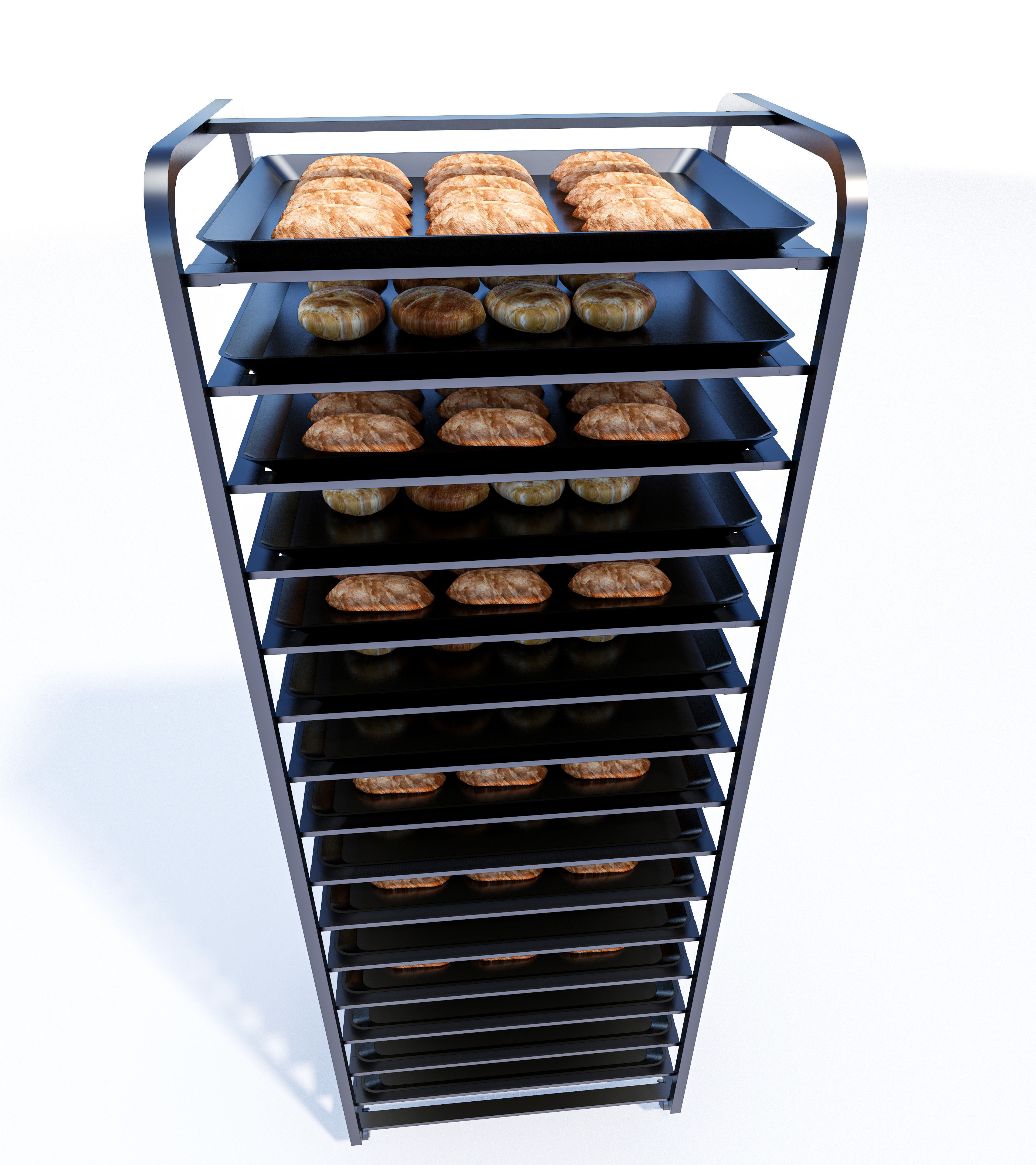 Bakery tray trolly 3D model_8