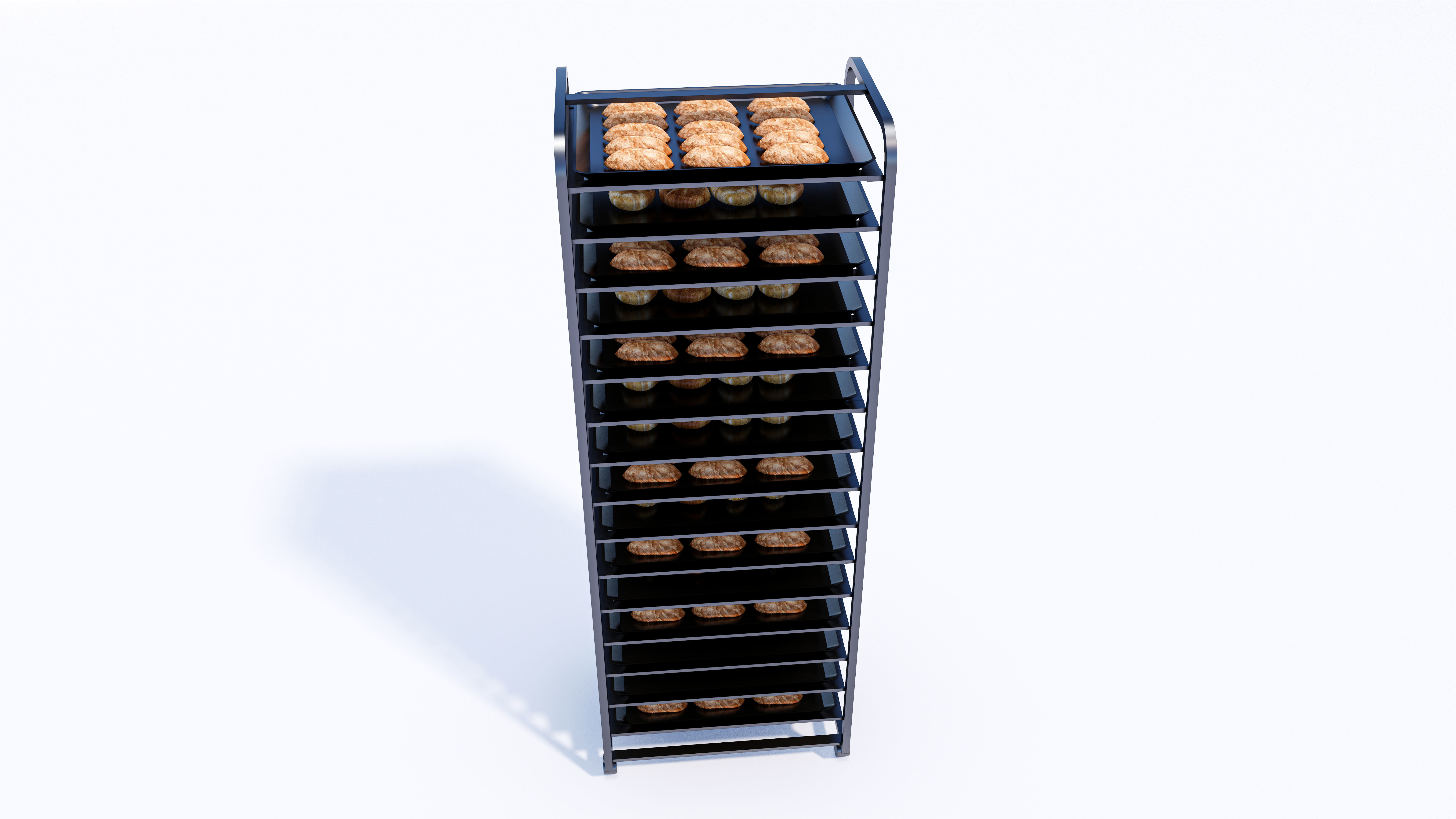 Bakery tray trolly 3D model_7