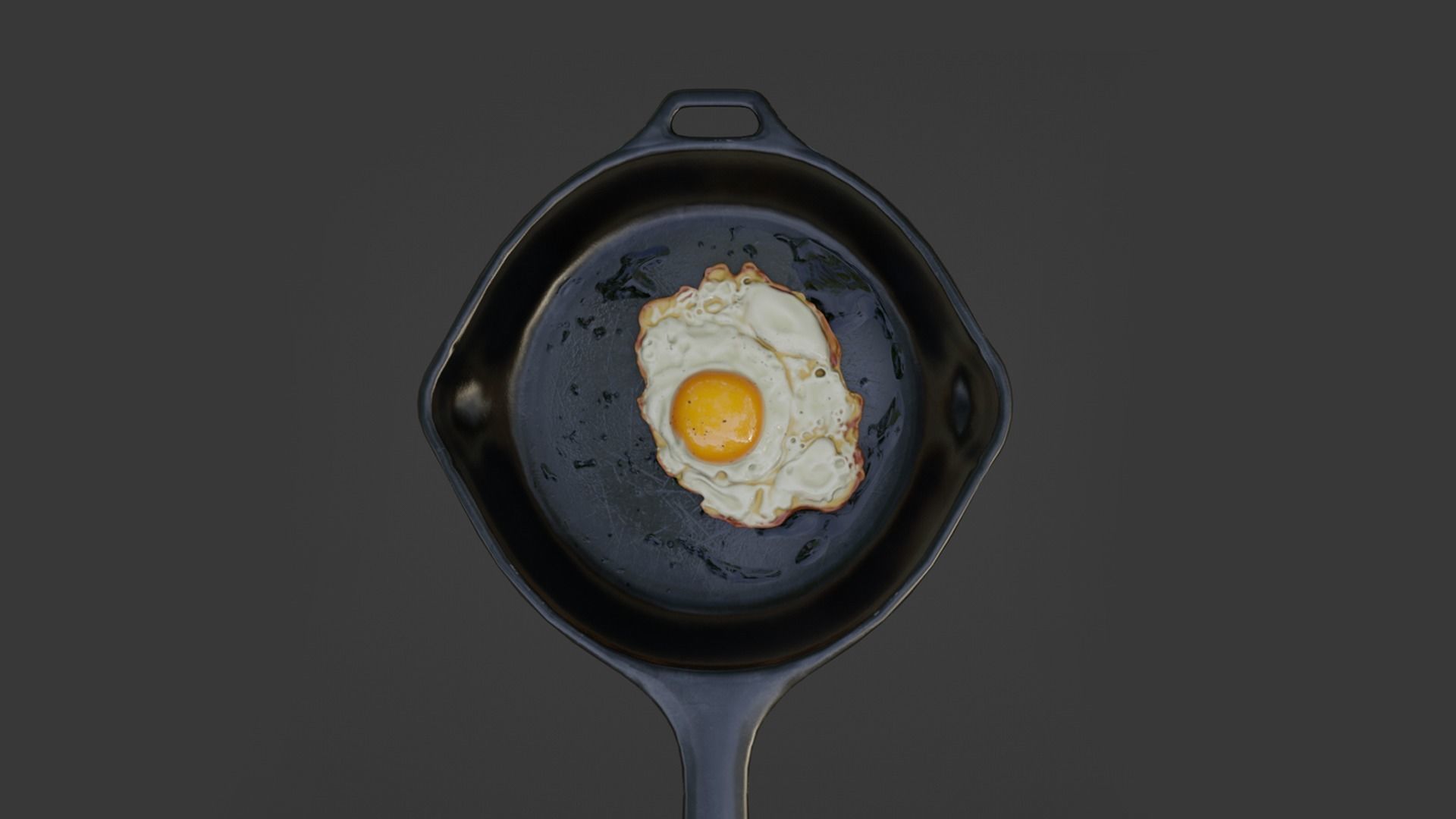 Fried egg Low-poly 3D model_4