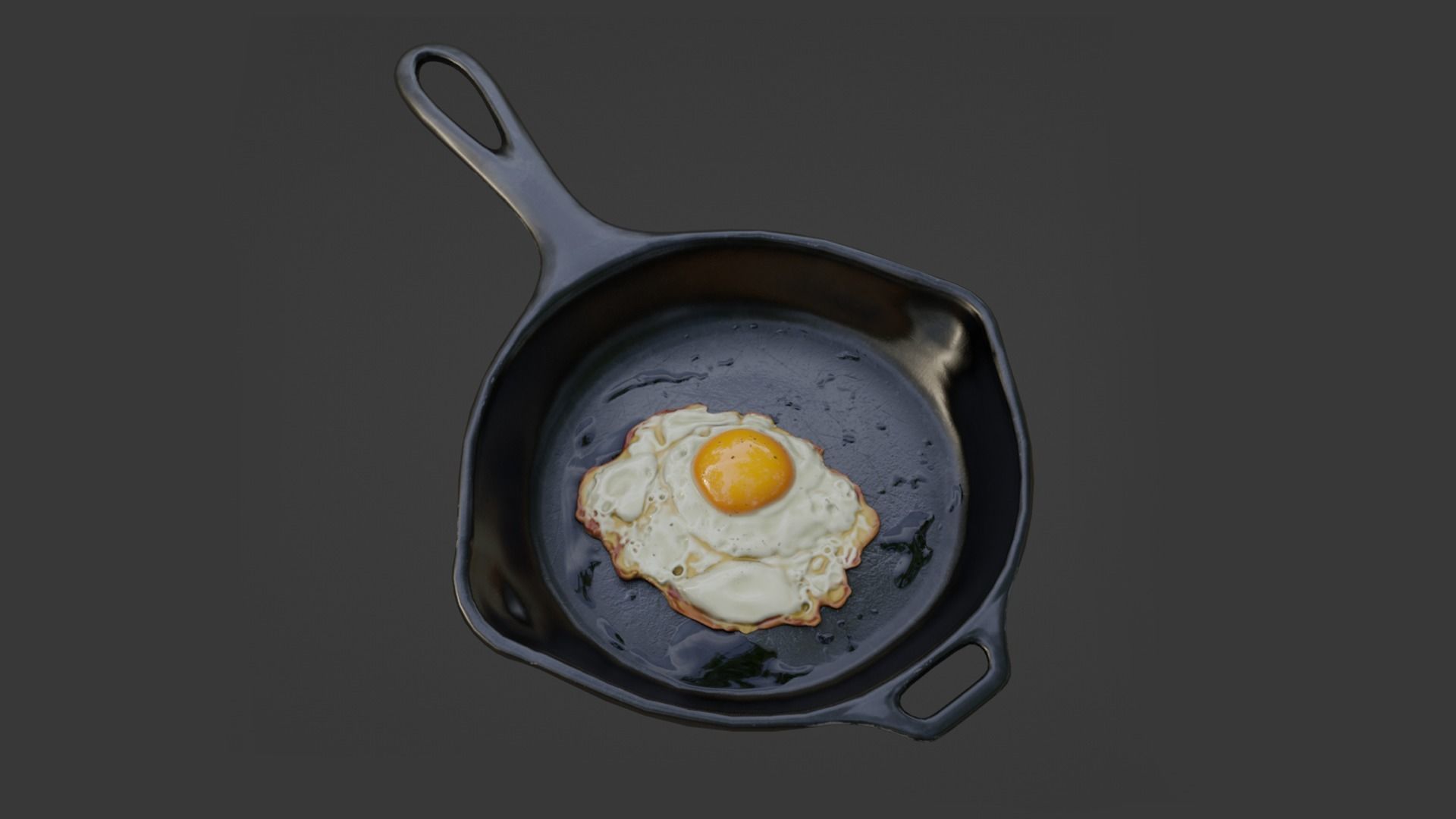Fried egg Low-poly 3D model_5