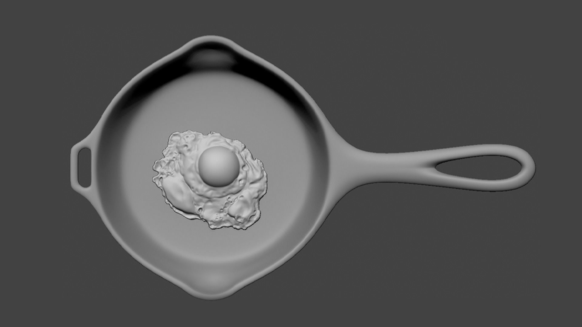 Fried egg Low-poly 3D model_2