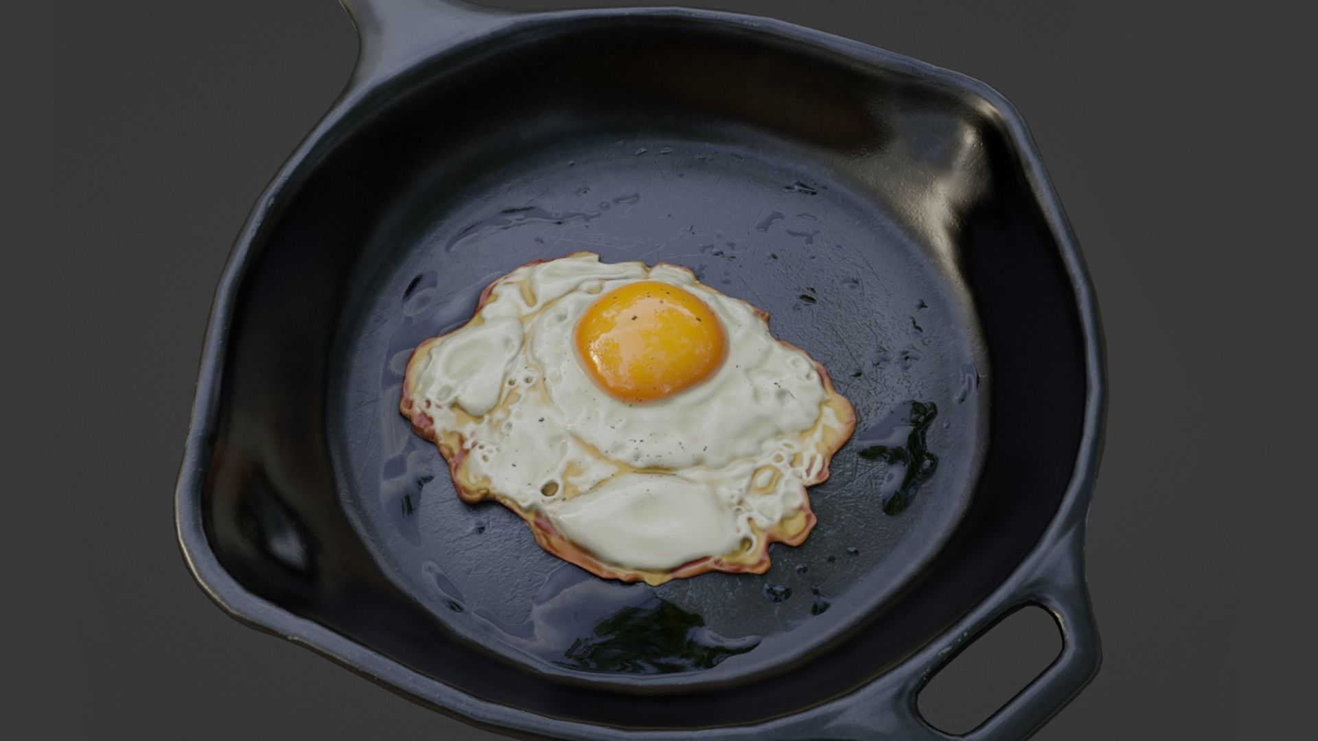 Fried egg Low-poly 3D model_6