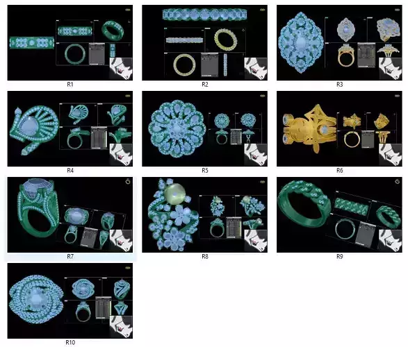 10 Nice Rings 3D printer model