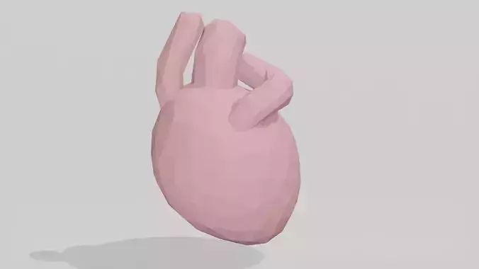 Low poly human heart Low-poly 3D model