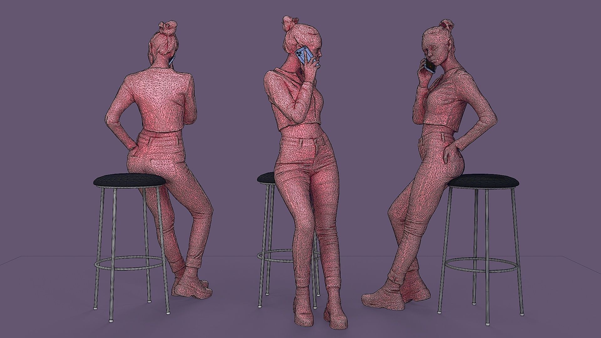 Buttoned Elegance Chit-Chat Chic 3D model_3