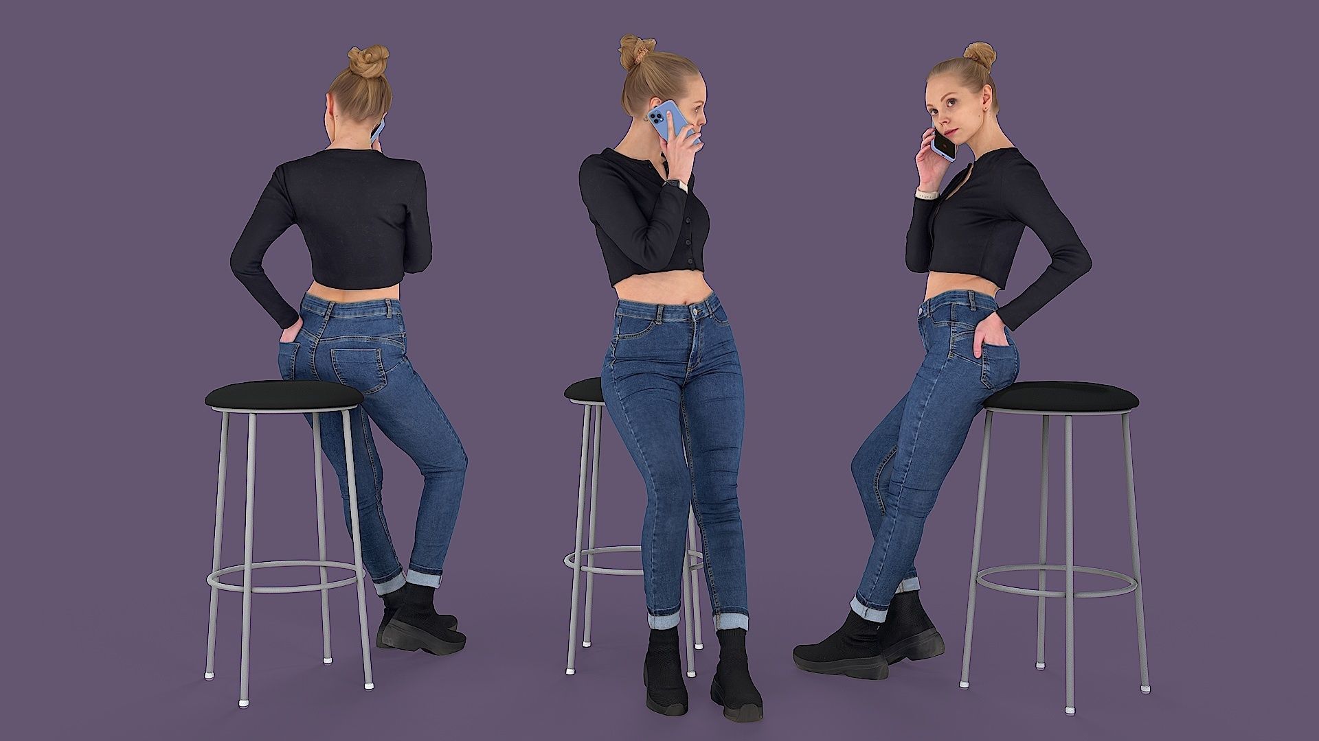 Buttoned Elegance Chit-Chat Chic 3D model_1