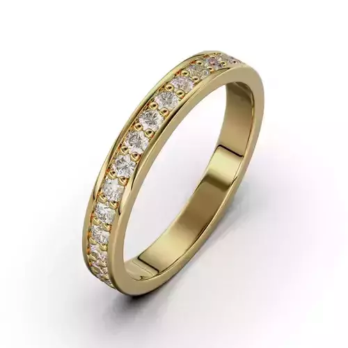 Band Rings Woman Gem Round 1 7mm 3D print model