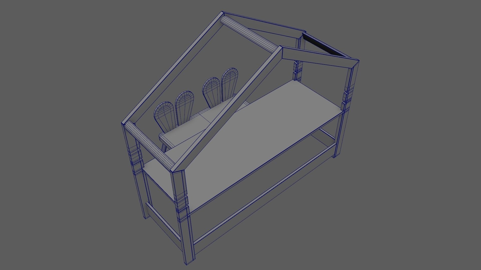 Kid Desk Chair Children Room Playing Room Equipment 3D model_11