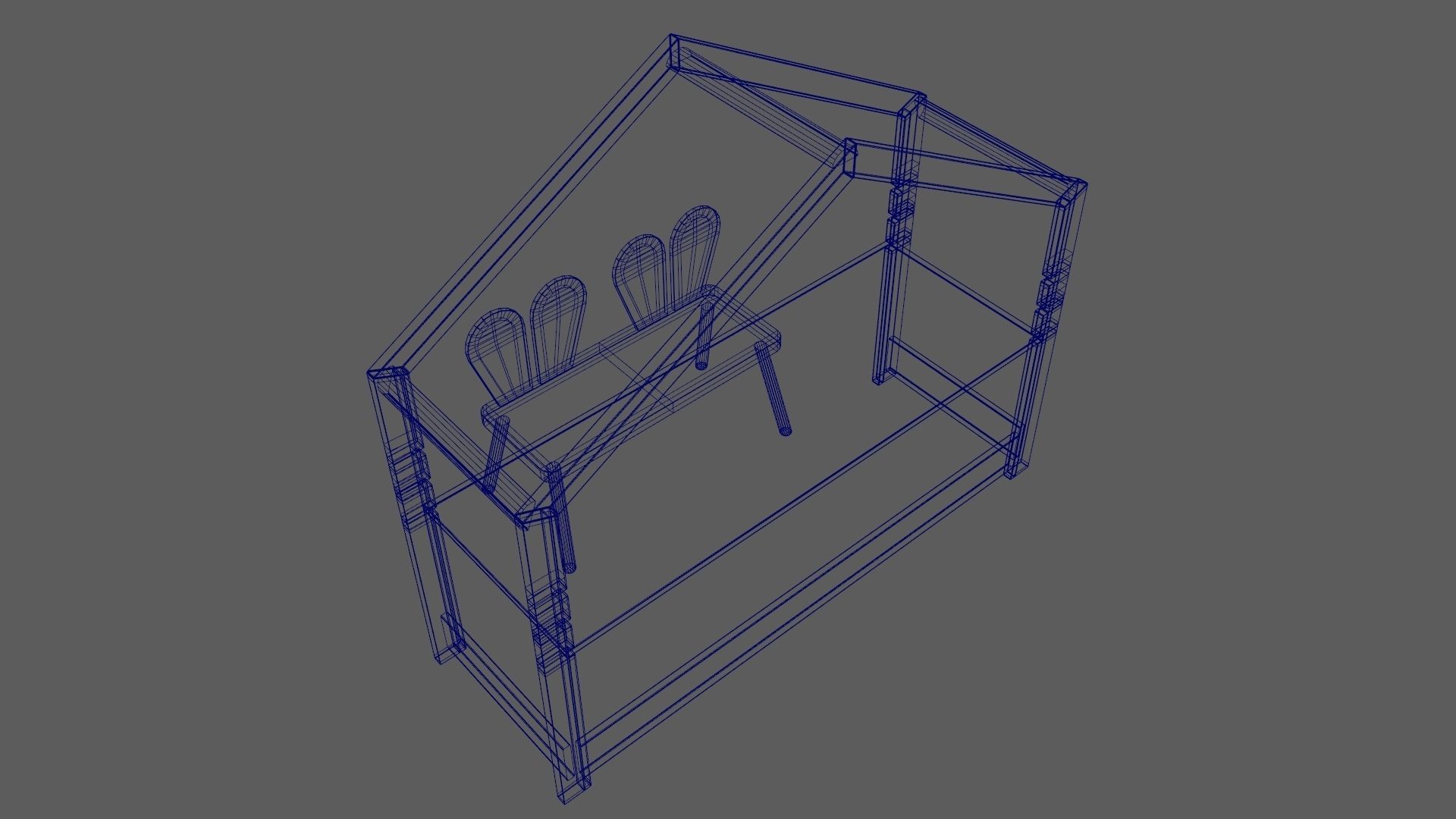 Kid Desk Chair Children Room Playing Room Equipment 3D model_15