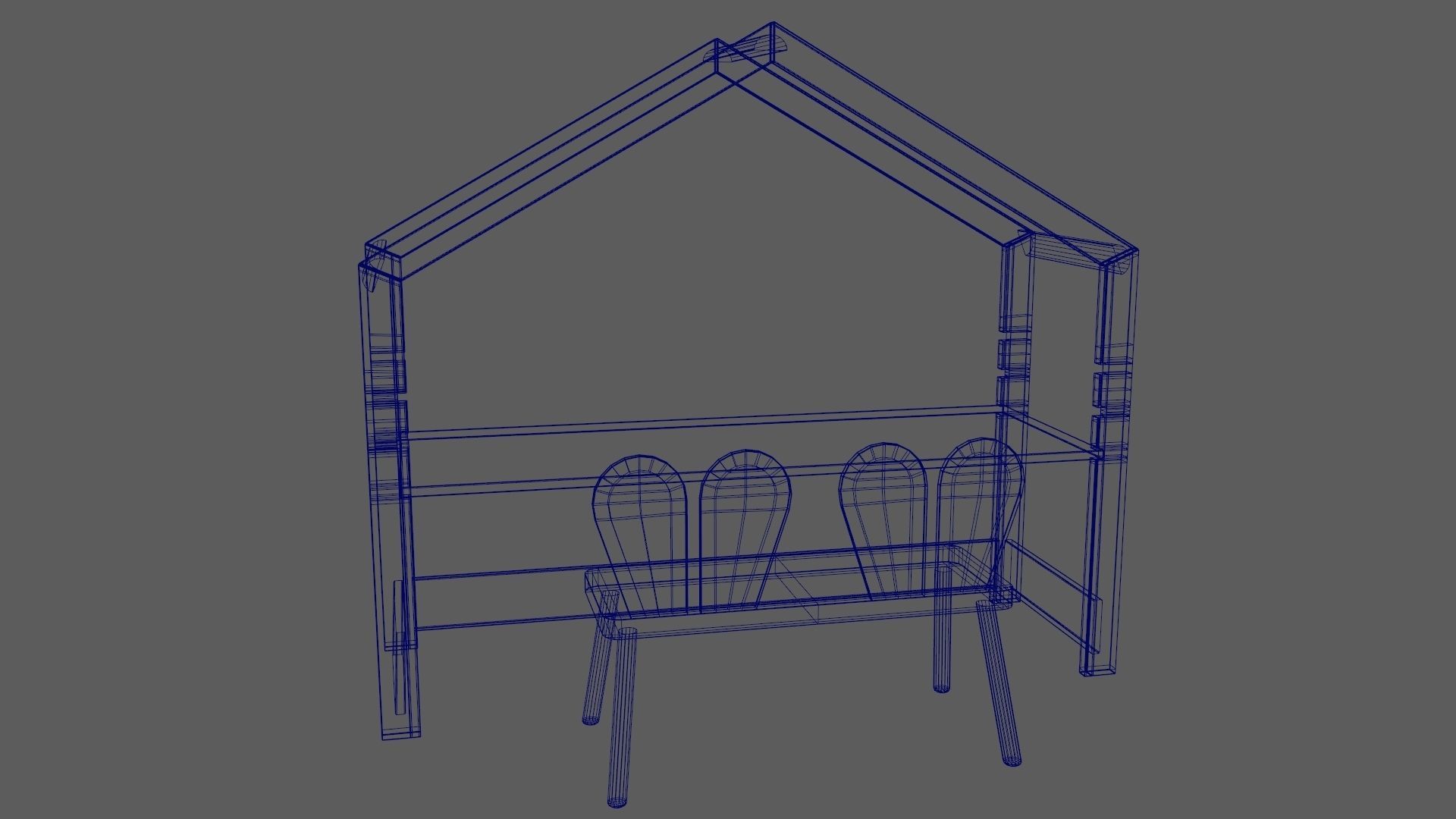 Kid Desk Chair Children Room Playing Room Equipment 3D model_13