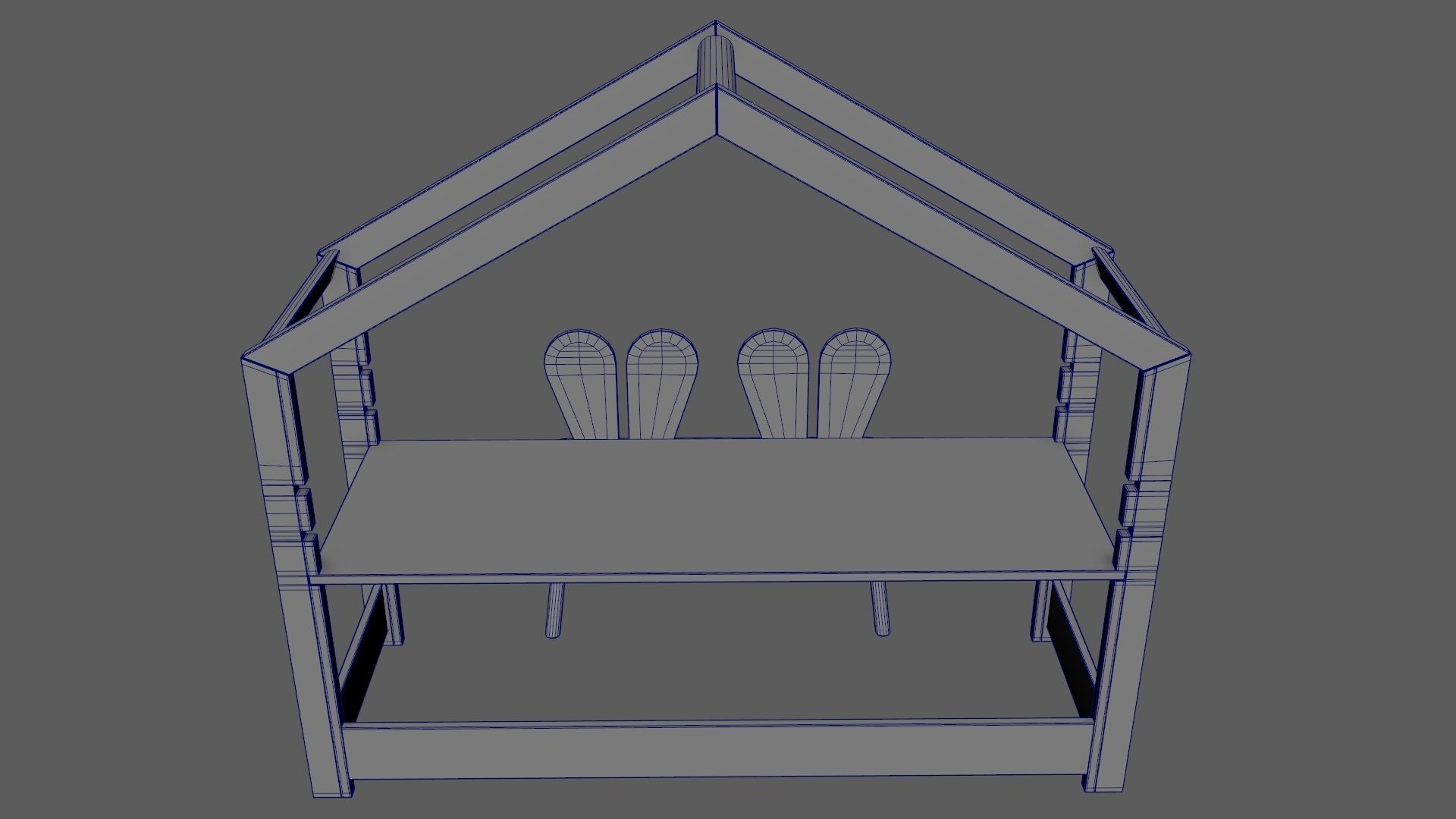 Kid Desk Chair Children Room Playing Room Equipment 3D model_12