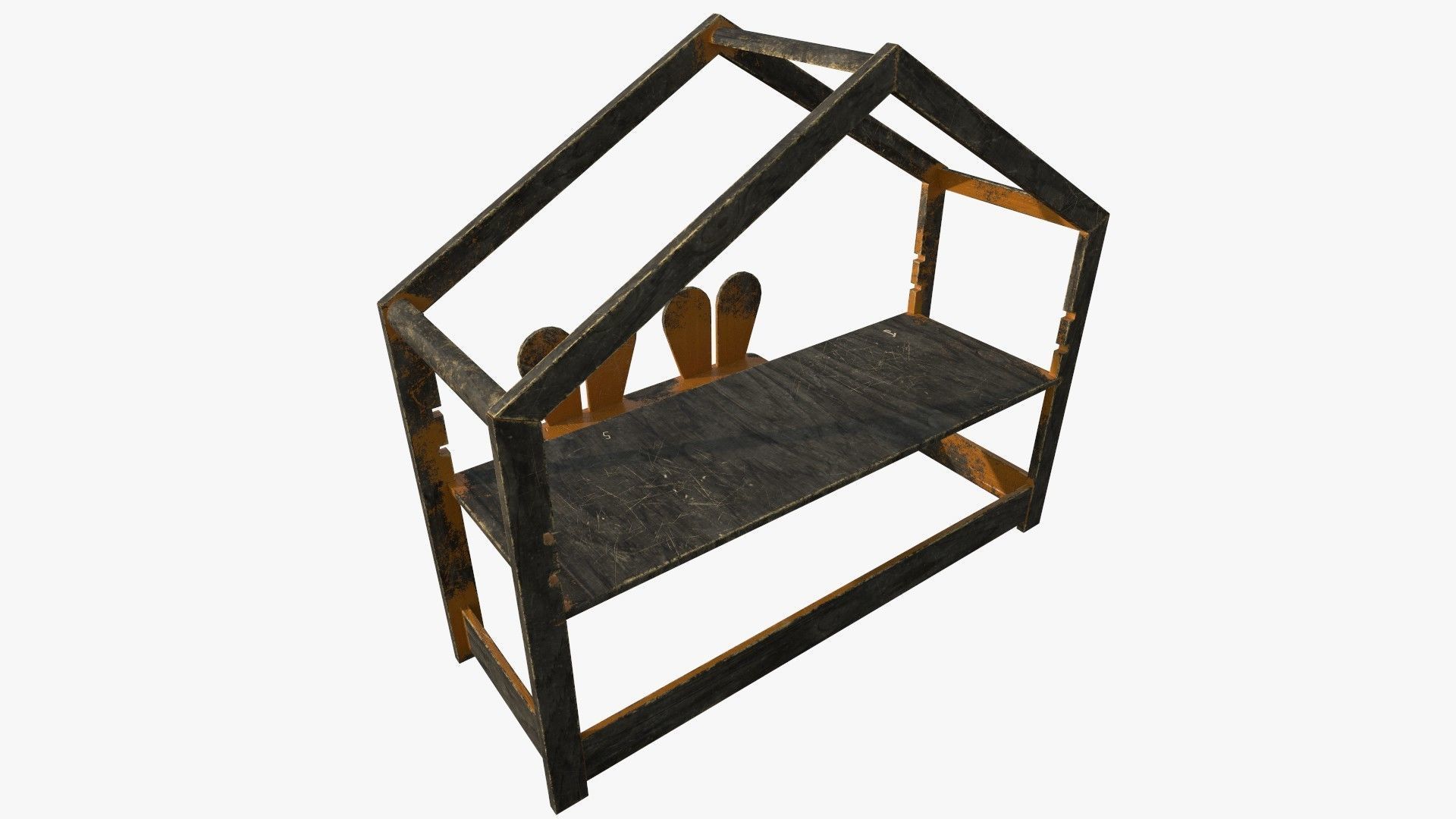 Kid Desk Chair Children Room Playing Room Equipment 3D model_3