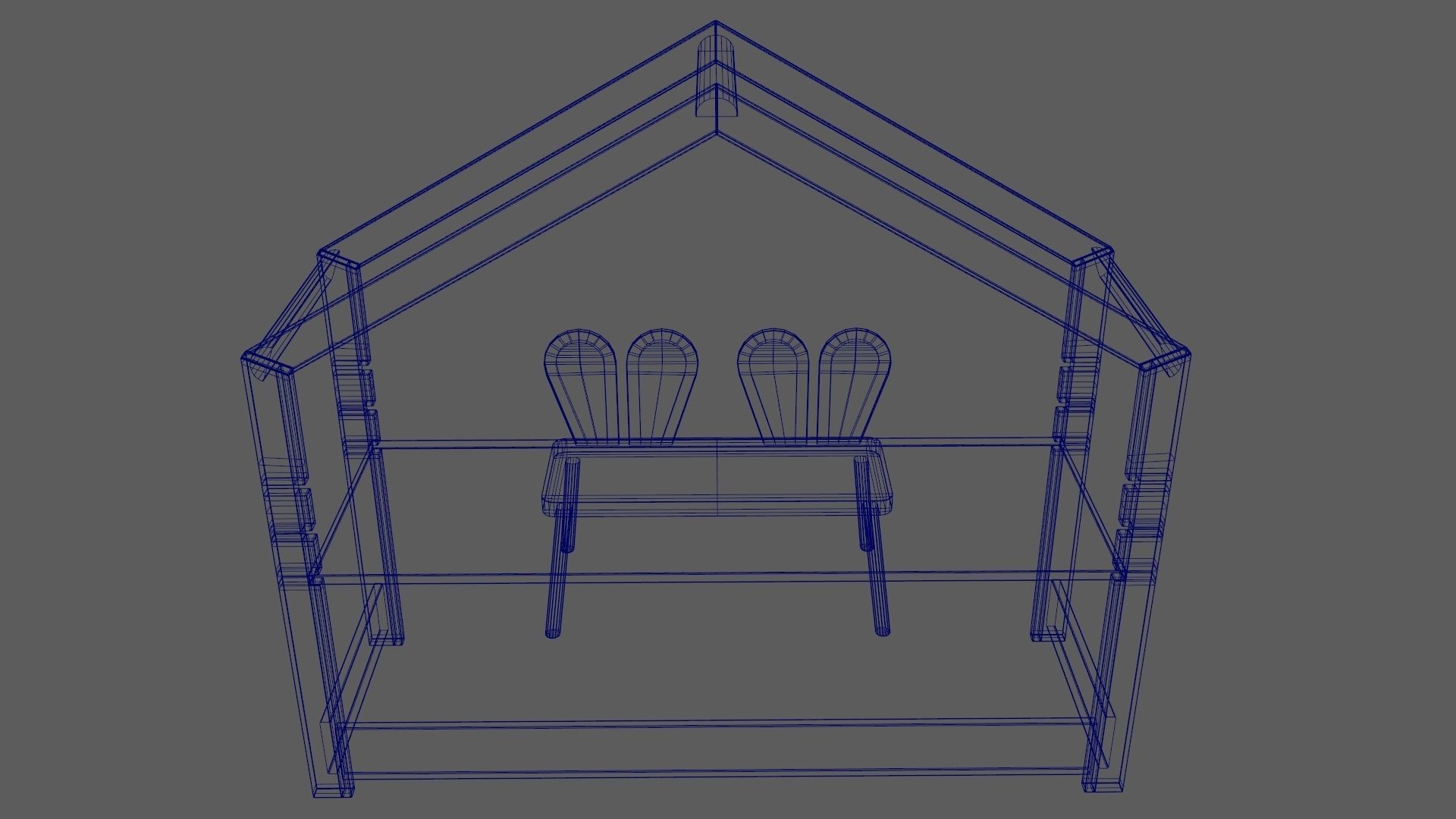 Kid Desk Chair Children Room Playing Room Equipment 3D model_16