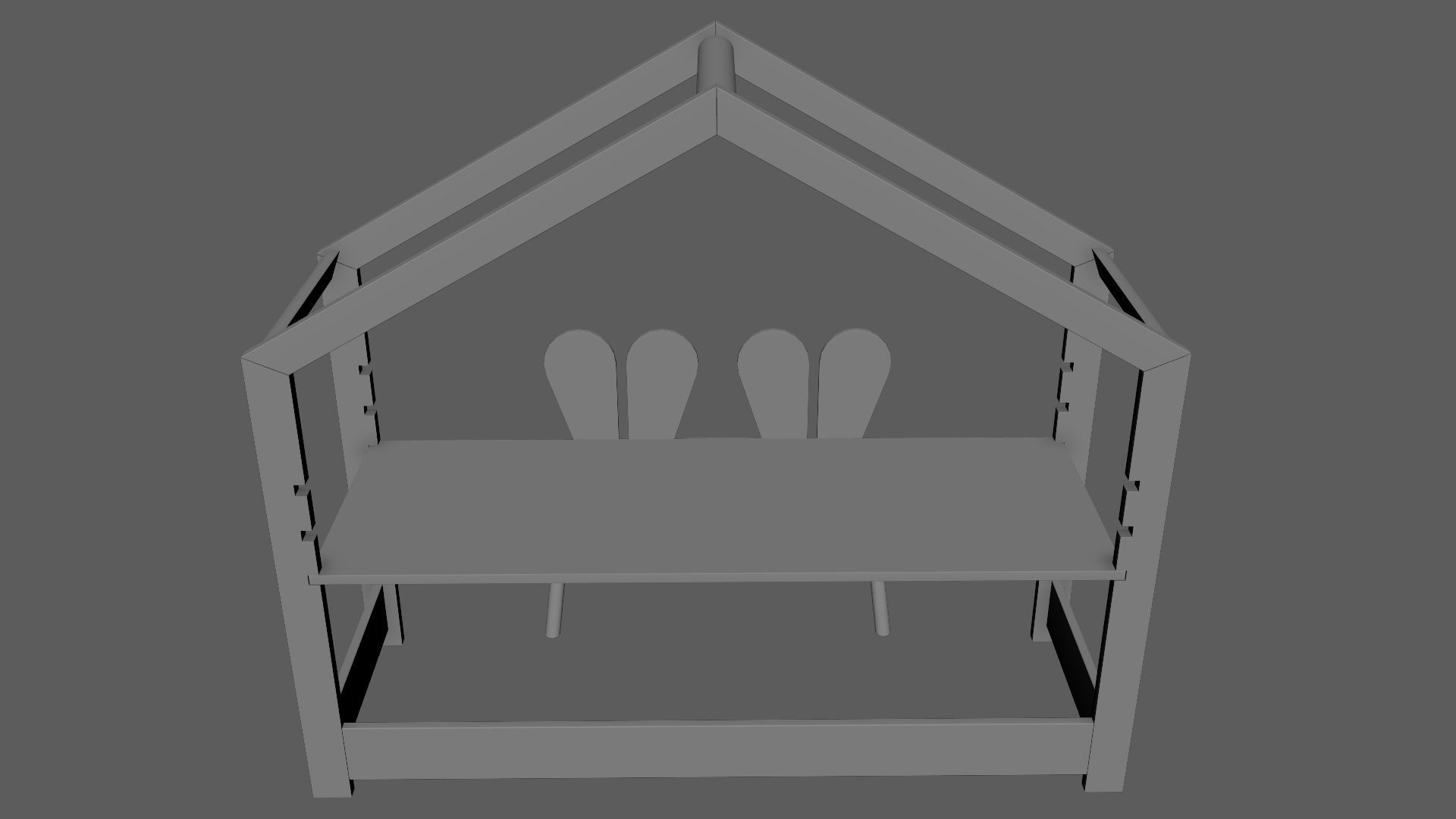 Kid Desk Chair Children Room Playing Room Equipment 3D model_8