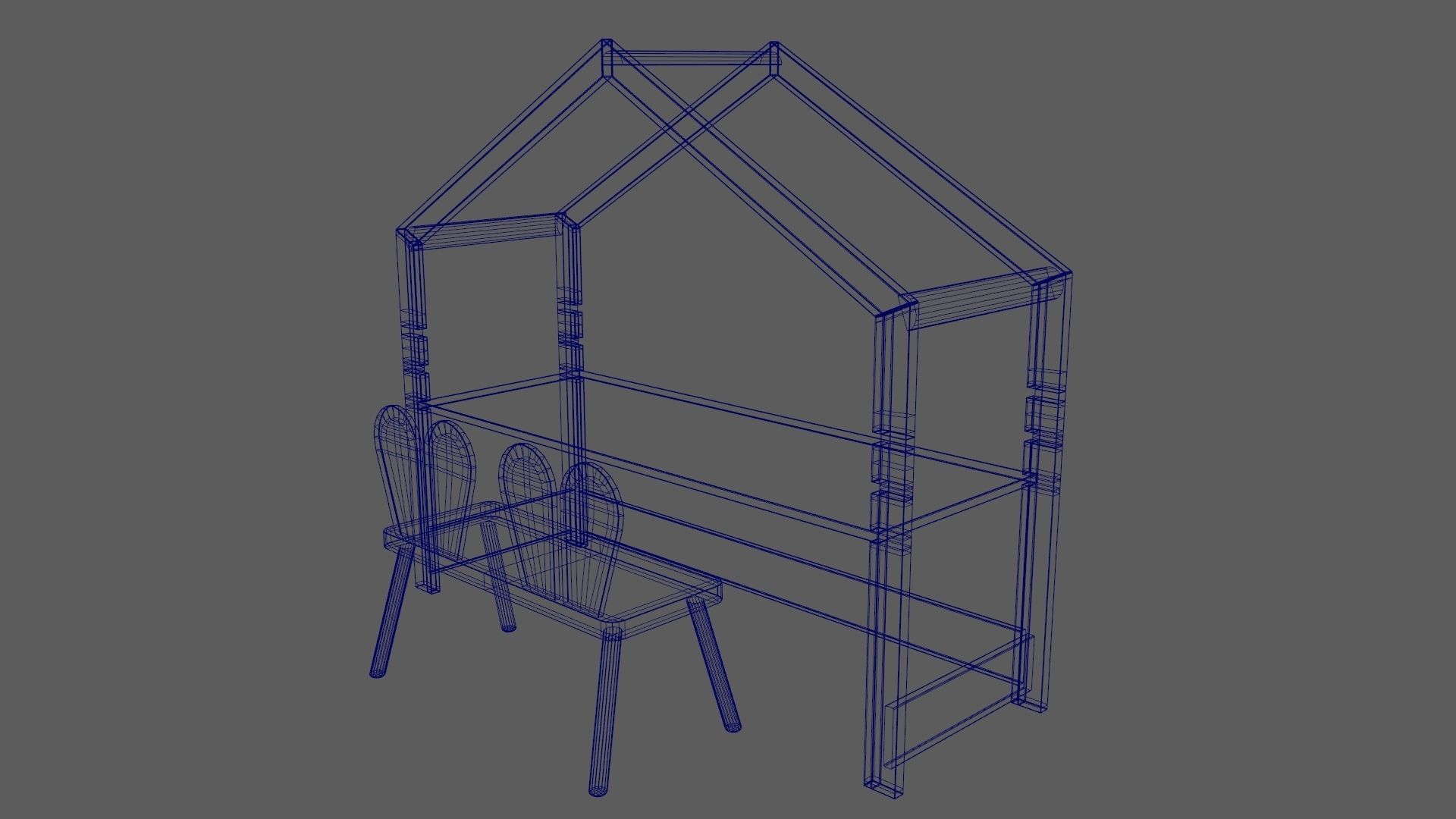 Kid Desk Chair Children Room Playing Room Equipment 3D model_14