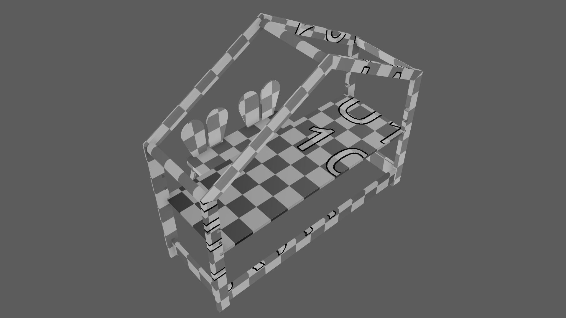 Kid Desk Chair Children Room Playing Room Equipment 3D model_19