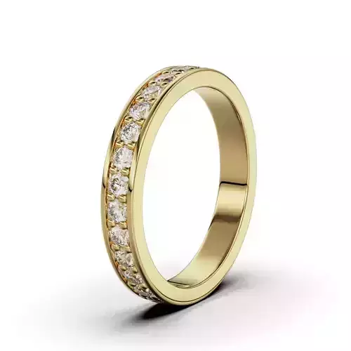 Band Rings Woman Gem Round 1 9 mm 3D print model