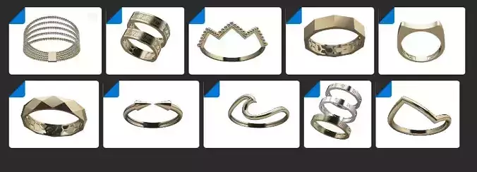 10 Collection of Simple Ring 3D print model