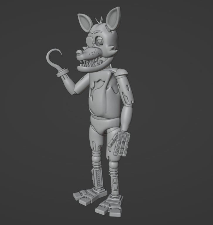 Foxy fnaf 1 3D print model_1