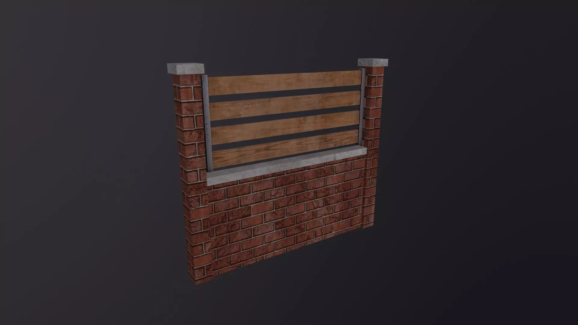 fence 3D Model Low-poly 3D model_0