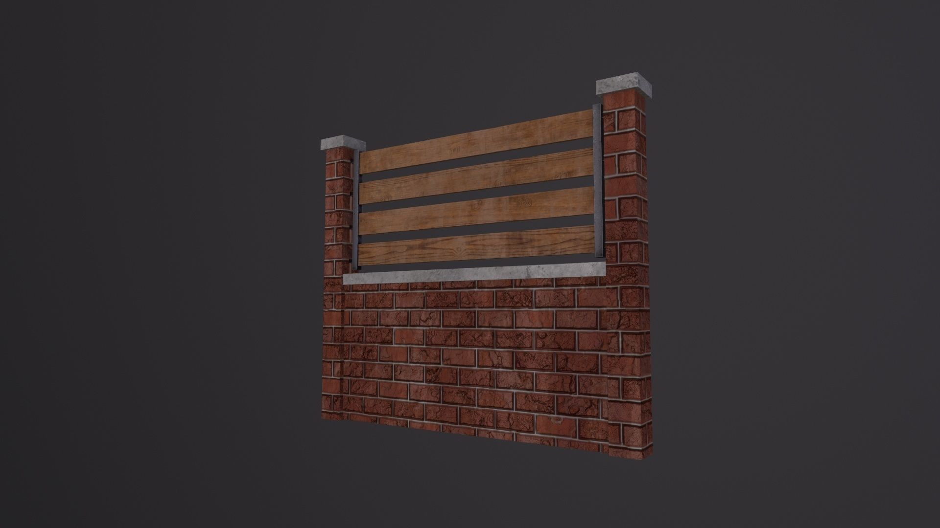 fence 3D Model Low-poly 3D model_3