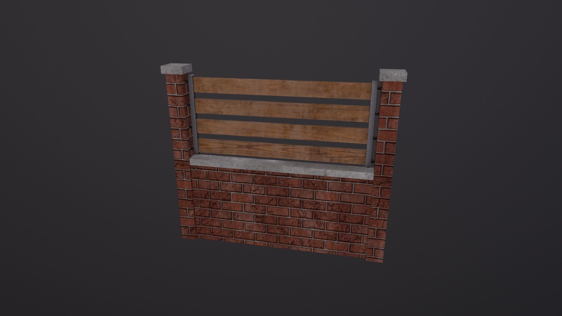 fence 3D Model Low-poly 3D model_2