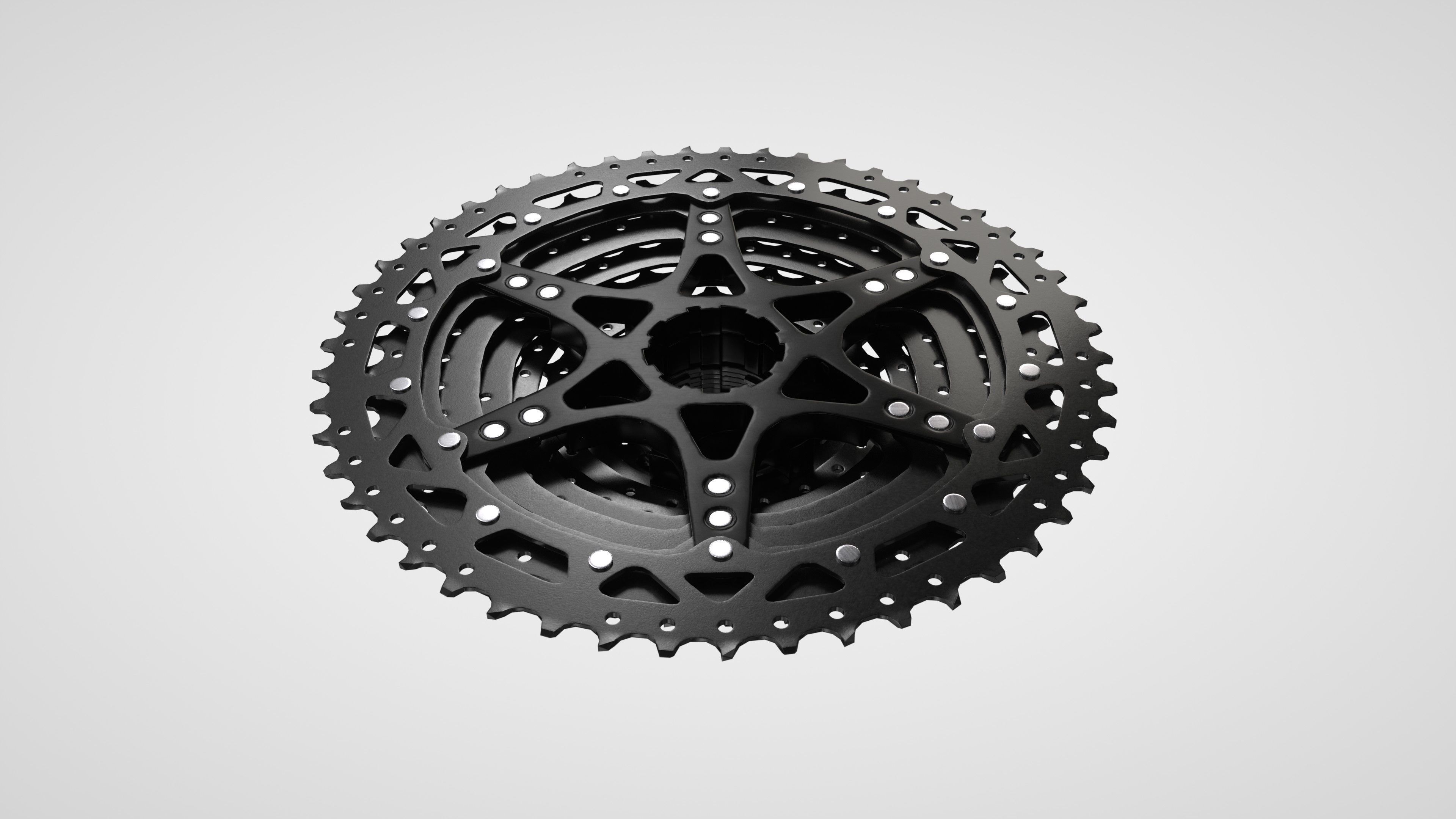 MTB Cassette black Low-poly 3D model_8