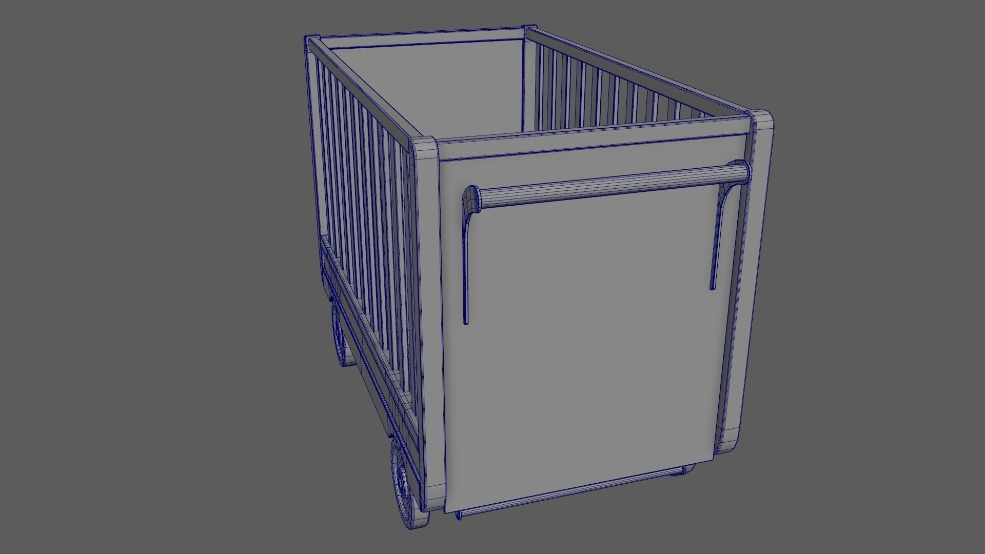 Baby Bed Baby Room Trundle Bed Bedstead 3D model_10