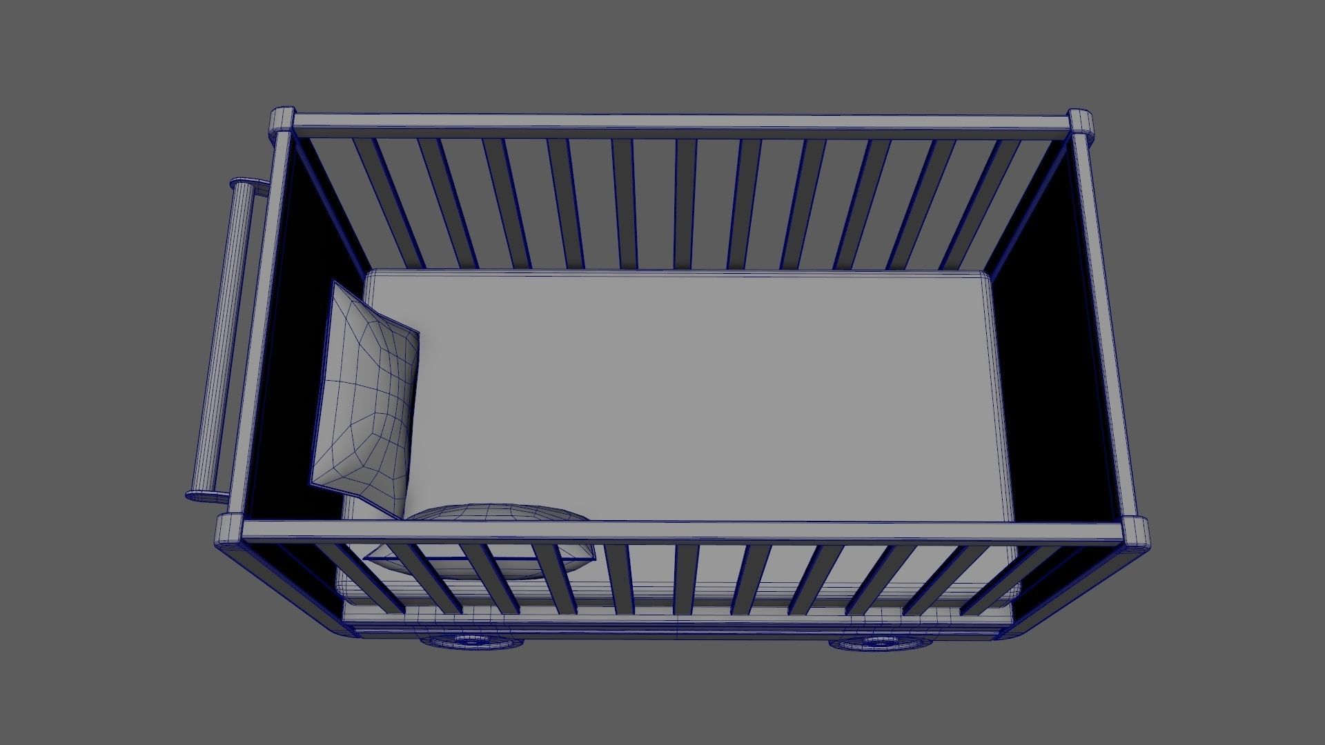 Baby Bed Baby Room Trundle Bed Bedstead 3D model_12