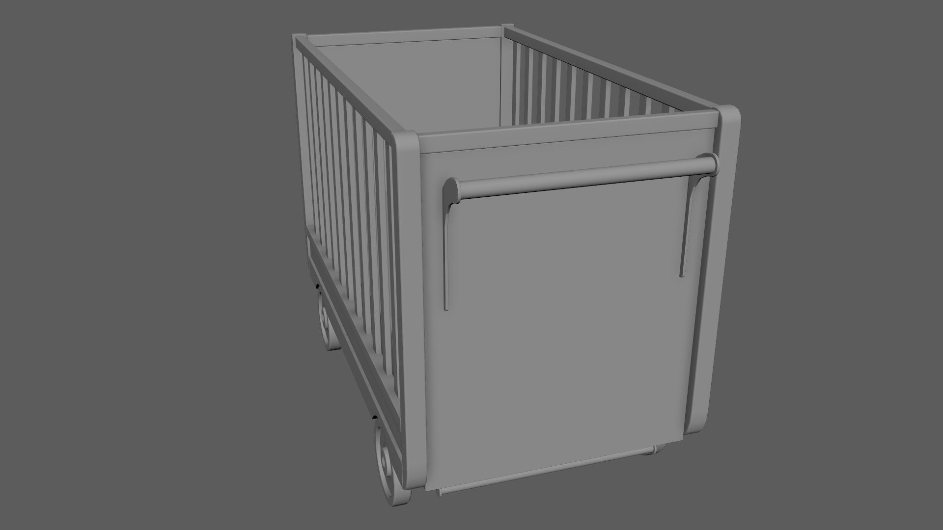 Baby Bed Baby Room Trundle Bed Bedstead 3D model_6