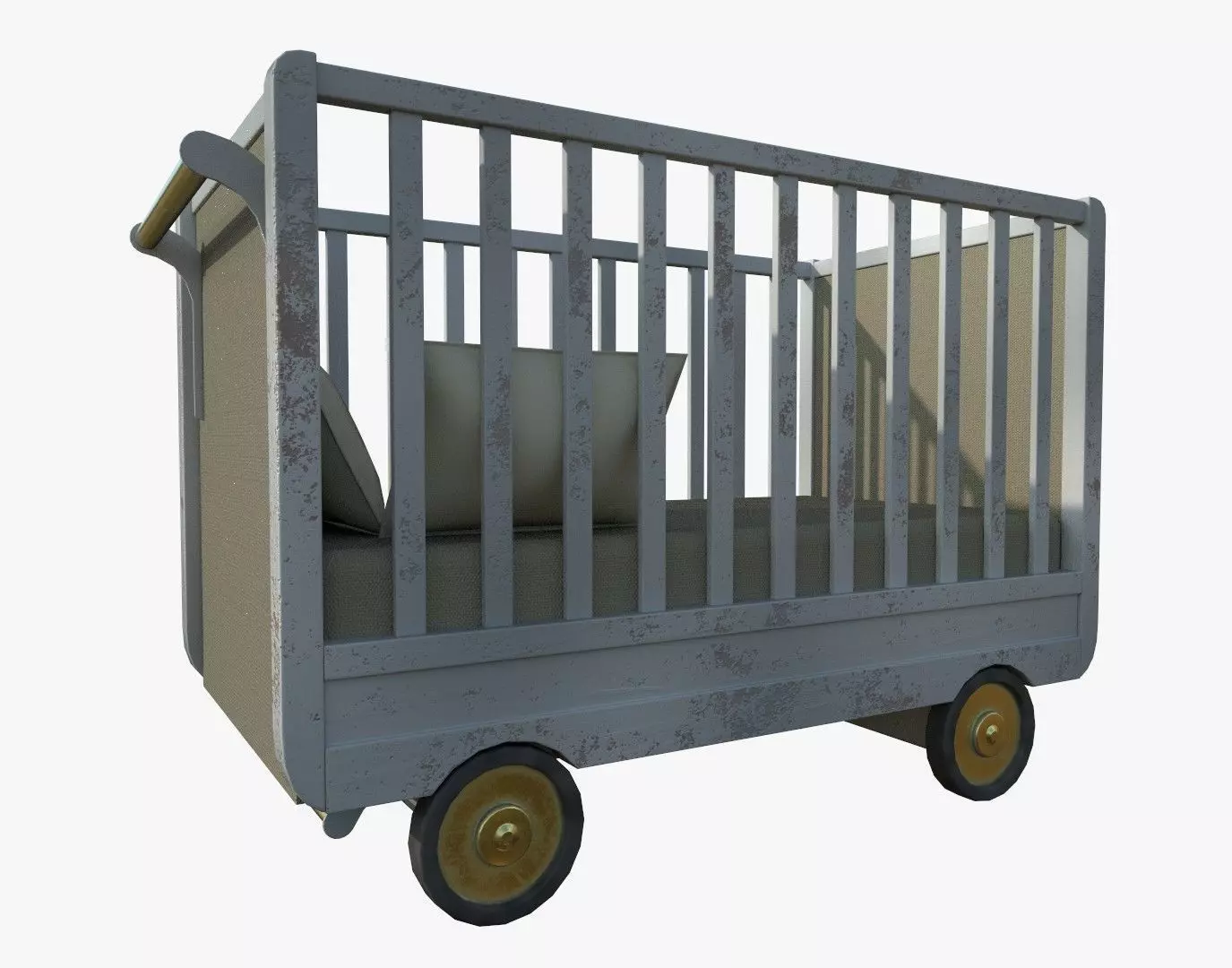 Baby Bed Baby Room Trundle Bed Bedstead 3D model_0