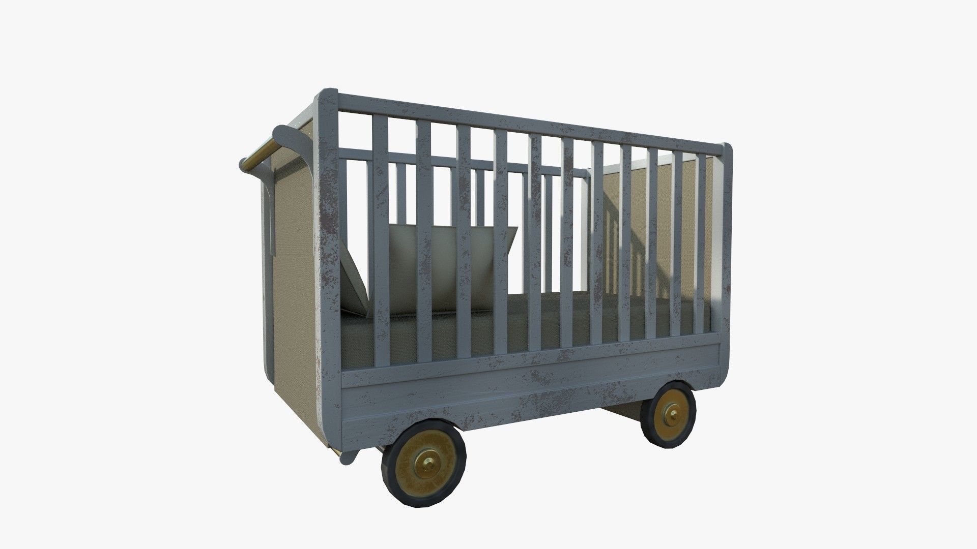 Baby Bed Baby Room Trundle Bed Bedstead 3D model_1