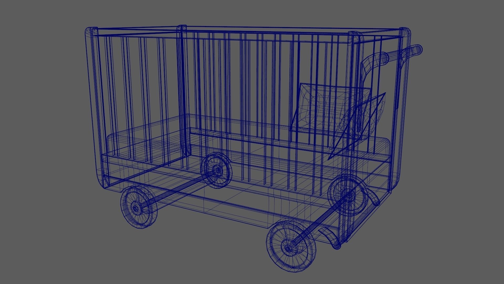 Baby Bed Baby Room Trundle Bed Bedstead 3D model_13