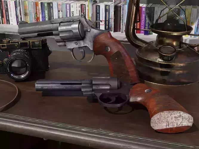 Colt-Python Revolver FBX-2048px Low-poly 3D model