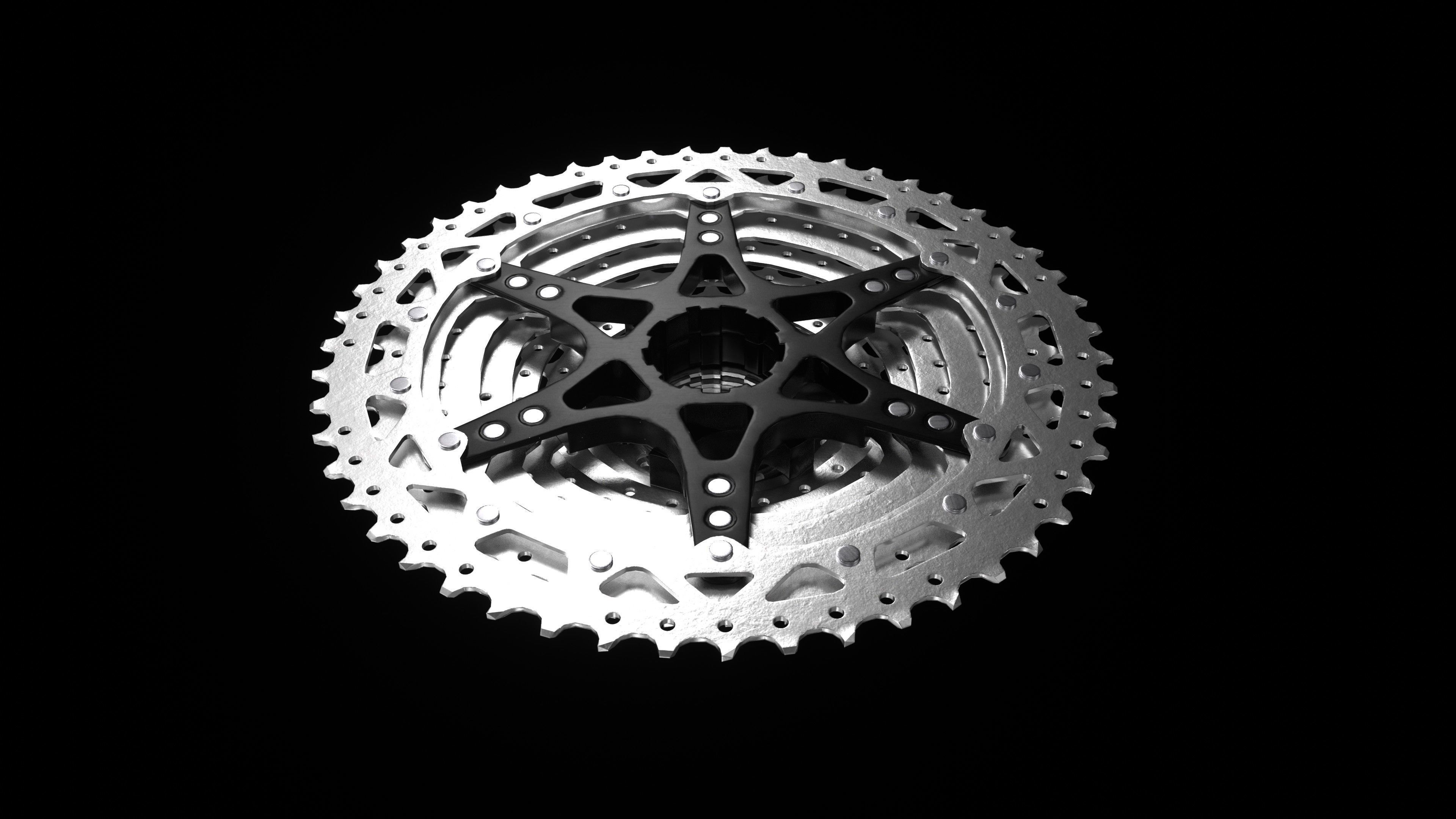 MTB Cassette steel Low-poly 3D model_4