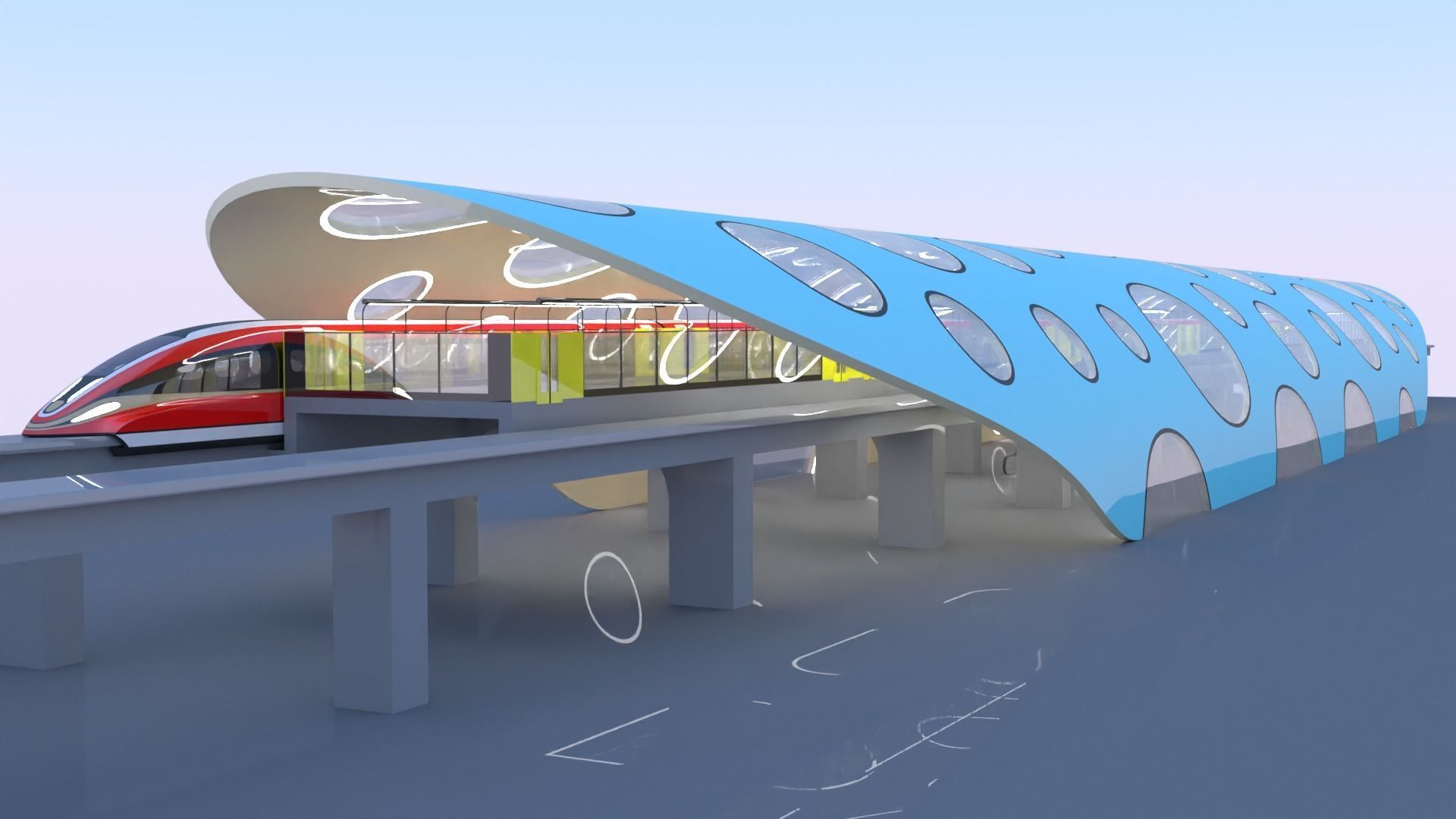 Maglev station 2023 II 3D model_16