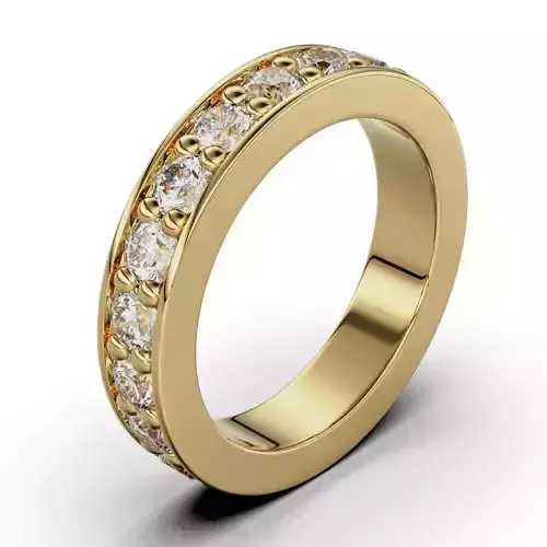 Band Rings Woman Gem Round 2 9 mm 3D print model
