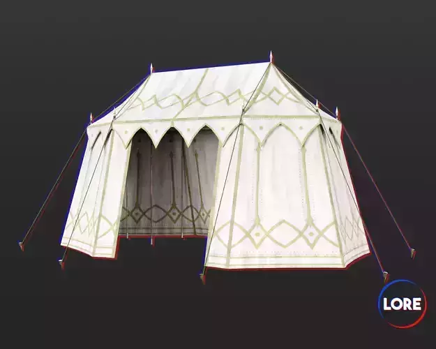 Medieval Noble Camp Tent Large Low-poly 3D model