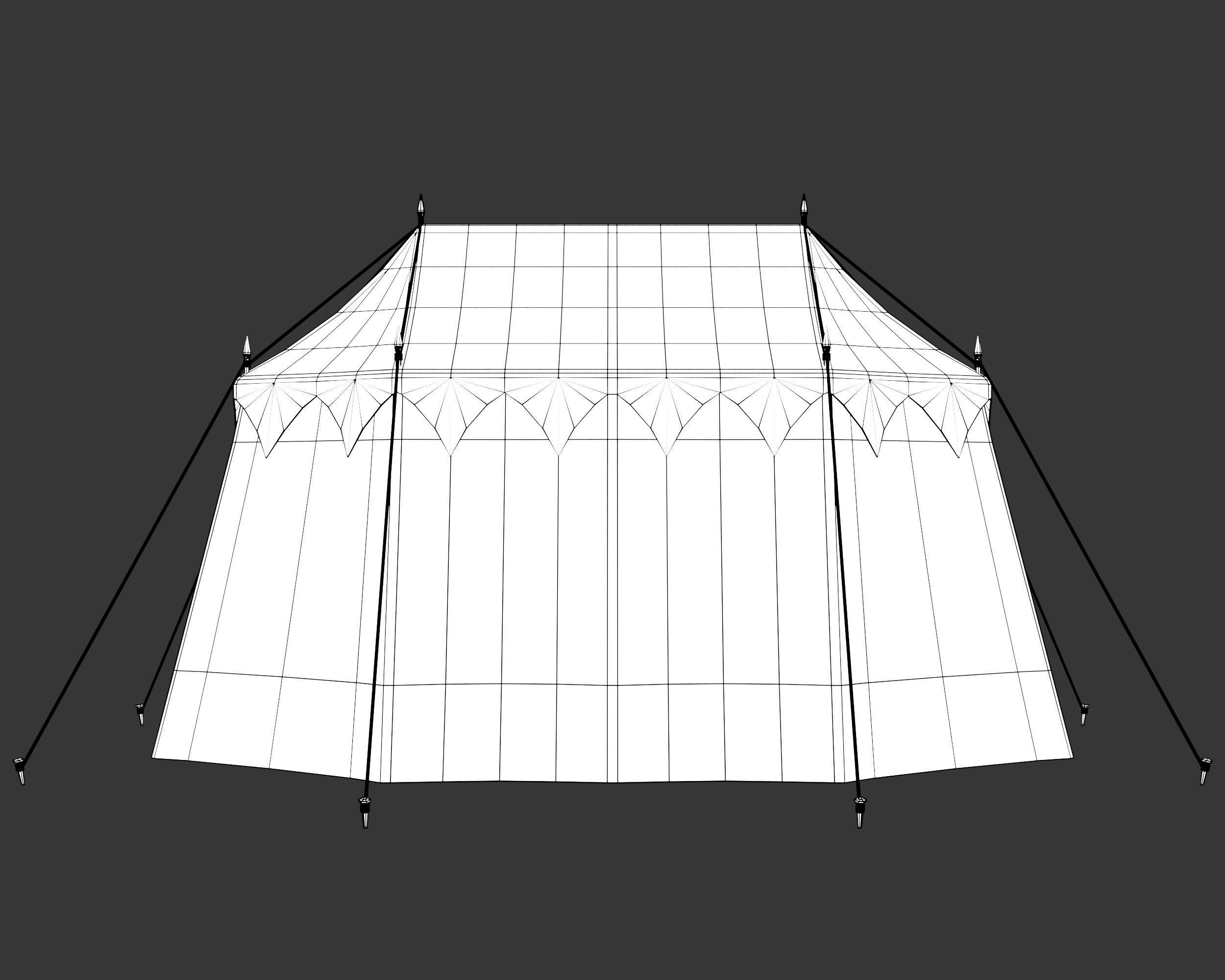 Medieval Noble Camp Tent Large Low-poly 3D model_11