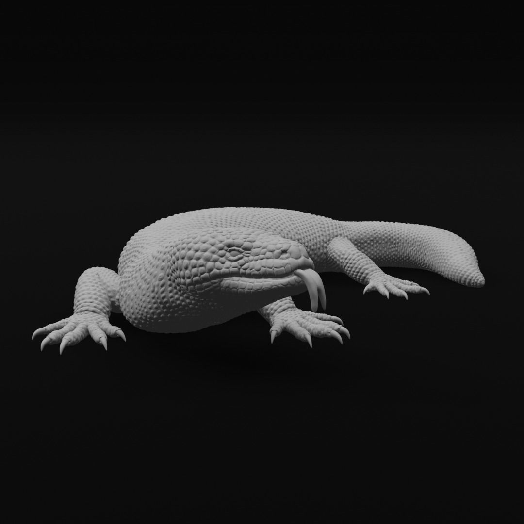 Gila Monster Lizard Realistc Venomous Reptile 3D Print Model 3D print model_1
