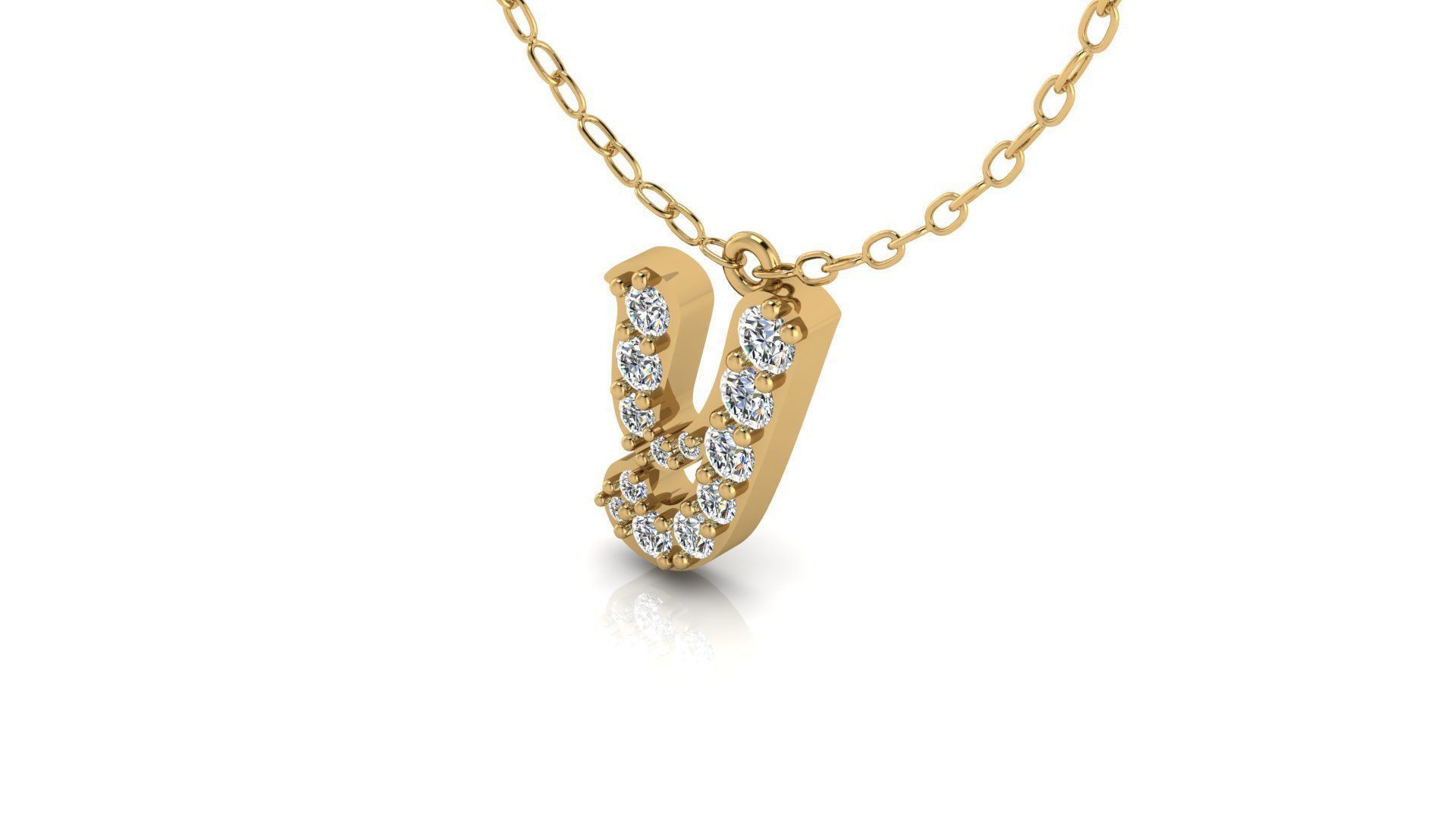 Alphabet Andala Diamond Letters Pendant Y 3D print model_17